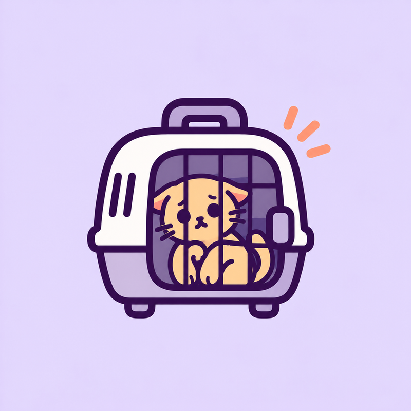 Carrier, car and vet visits